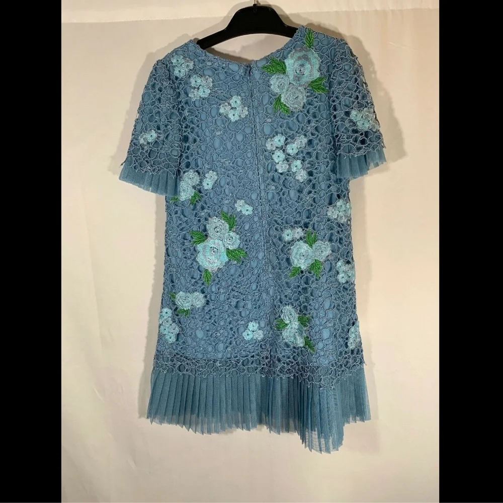 NEW $248 Tadashi Shoji Kids Bella Blossom Lace Dress Blue [Girls SZ‎ 6 ] #G369